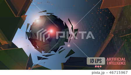 AI robot abstract conceptual vector background 46715967