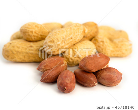 Dried peanuts isolated on white background. 46718140