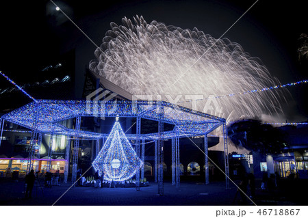 八景島シーパラダイス クリスマス花火の写真素材