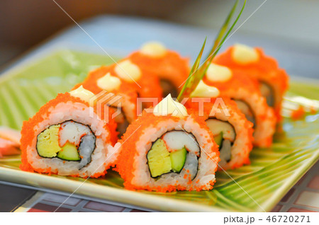 Japanese roll or california maki Japanese roll or california maki 46720271