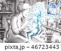 ピノキオをつくるおじいさん 46723443