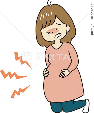 陣痛がきた妊婦 陣痛がきた妊婦 46724217