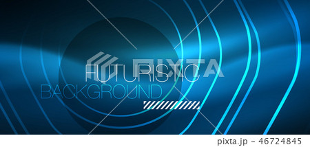 Neon glowing lines, magic energy space blue light concept, abstract background wallpaper design 46724845