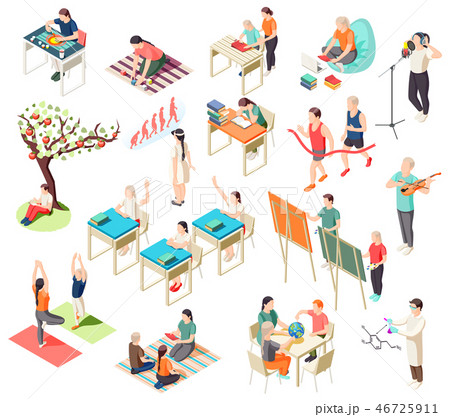 Alternative Education Isometric Icons 46725911
