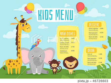 Kids food menu design template 46726603