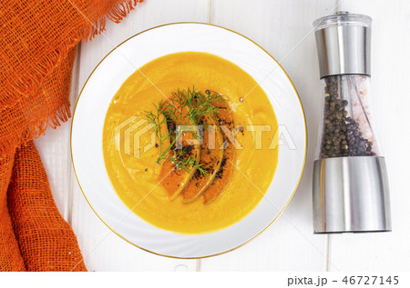 Creamy pumpkin cream soup 46727145