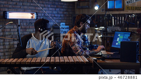 Young musicians playing in home studio 46728881