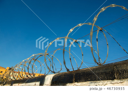 とぐろを巻くトゲトゲフェンス 46730935