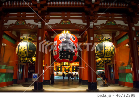 Night light of Sensoji-ji Temple, Asakusa district 46732599