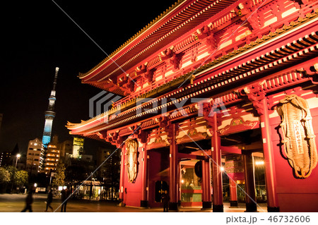 Night light of Sensoji-ji Temple, Asakusa district Night light of Sensoji-ji Temple, Asakusa district 46732606