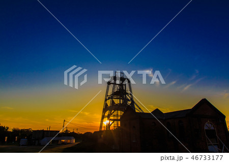宮原坑の夕陽 世界遺産 【福岡県大牟田市】 宮原坑の夕陽 世界遺産 【福岡県大牟田市】 46733177