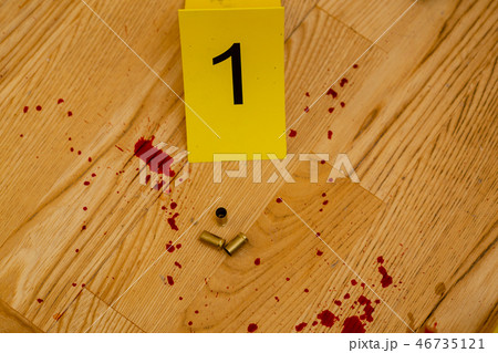Bullets casing at crime scene Bullets casing at crime scene 46735121