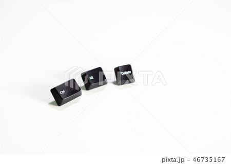 Ctrl Alt Delete computer keys on white 46735167