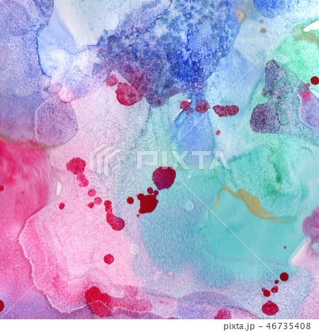 Abstract watercolor paper splash shapes isolated drawing. Illustration aquarelle for background. 46735408