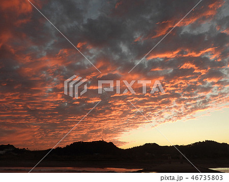 釣ヶ崎海岸(志田下)の夕焼け空 釣ヶ崎海岸(志田下)の夕焼け空 46735803
