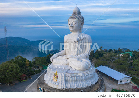 areial view Phuket big Buddha in blue sky areial view Phuket big Buddha in blue sky 46735970