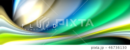 Abstract wave line water 3d background. Wave liquid shape. Splash ink paint mixing on black 46736130