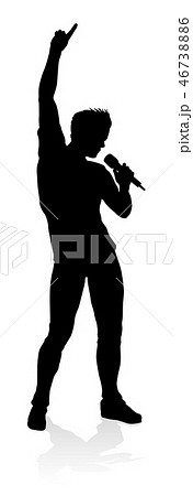 Singer Pop Country or Rock Star Silhouette 46738886