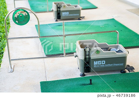 driving range for practice at golf court 46739186