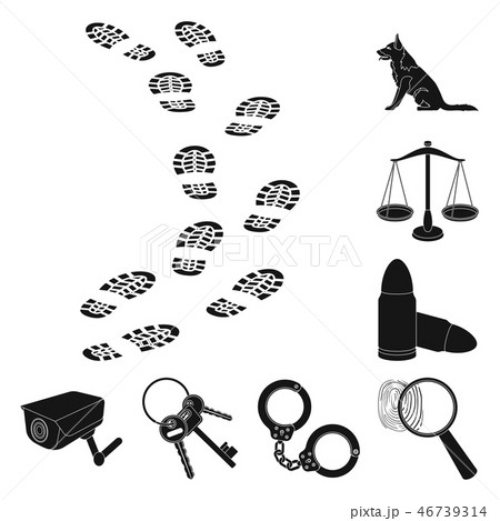 Prison and the criminalblack icons in set collection for design.Prison and Attributes vector symbol 46739314