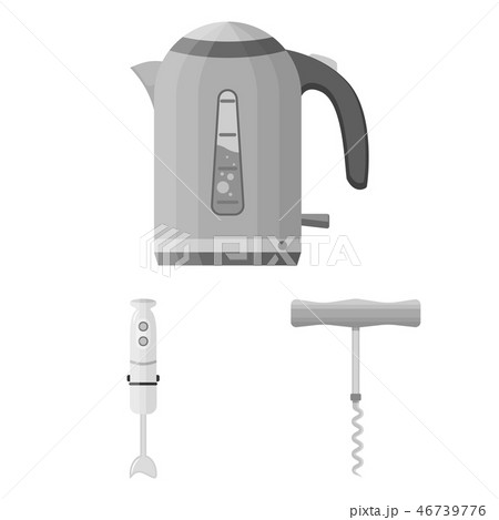 Kitchen equipment monochrome icons in set collection for design. Kitchen and accessories vector 46739776