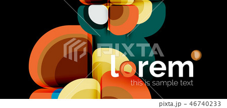 Round triangles geometric shapes composition Round triangles geometric shapes composition 46740233