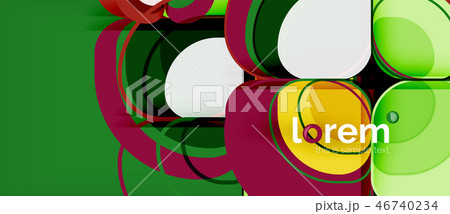 Round triangles geometric shapes composition Round triangles geometric shapes composition 46740234