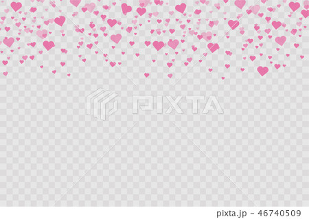 Heart confetti falling down isolated. Valentines day concept. Heart shapes overlay background Heart confetti falling down isolated. Valentines day concept. Heart shapes overlay background 46740509