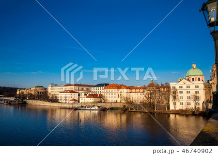 Golden light over the beautiful old town of Prague Golden light over the beautiful old town of Prague 46740902