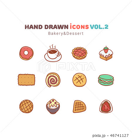 Bakery and Dessert hand drawn icons Bakery and Dessert hand drawn icons 46741127