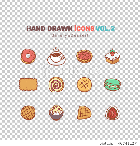 Bakery and Dessert hand drawn icons Bakery and Dessert hand drawn icons 46741127