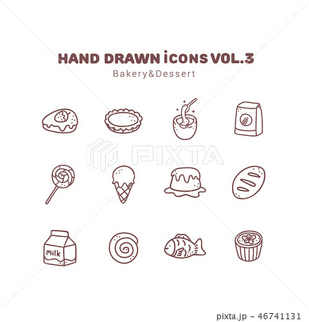 Bakery and Dessert hand drawn outline icons 46741131