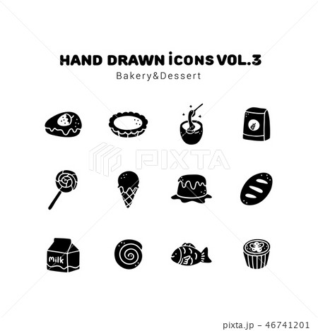 Bakery and Dessert glyph style icons 46741201