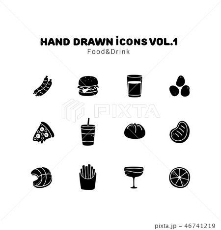 Food and drink glyph style icons 46741219