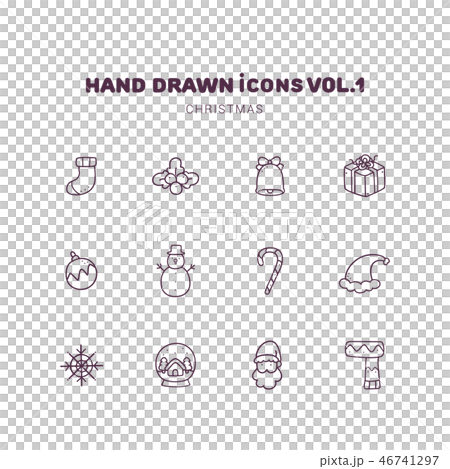 Christmas hand drawn outline icons Christmas hand drawn outline icons 46741297