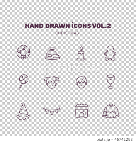 Christmas hand drawn outline icons Christmas hand drawn outline icons 46741298