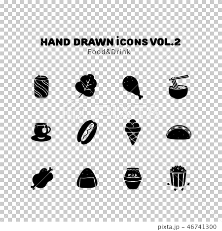 Food and drink glyph style icons 46741300