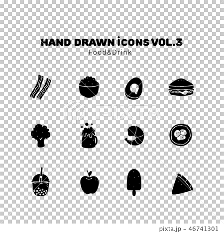 Food and drink glyph style icons Food and drink glyph style icons 46741301