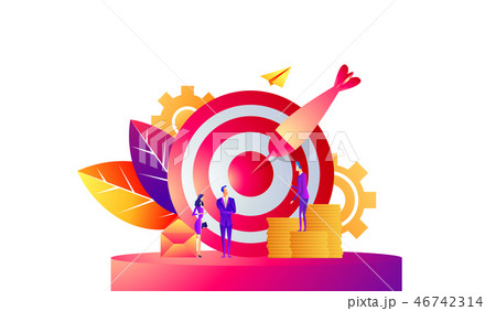 Business concept vector illustration, Target with an arrow, hit the target, goal achievement 46742314