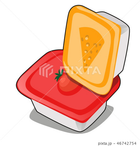 Set of plastic containers for food storage isolated on white background. Vector cartoon close-up 46742754