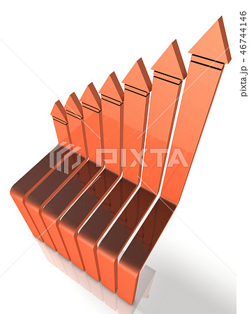 切磋琢磨を表す右肩上がりの矢印 切磋琢磨を表す右肩上がりの矢印 46744146