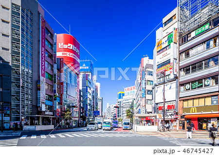 東京 池袋駅 西口 駅前風景 東京 池袋駅 西口 駅前風景 46745427