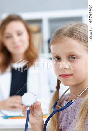 Little child at pediatrician reception Little child at pediatrician reception 46746930