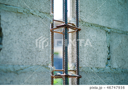 Structure of reinforcement steel in cement brick 46747936