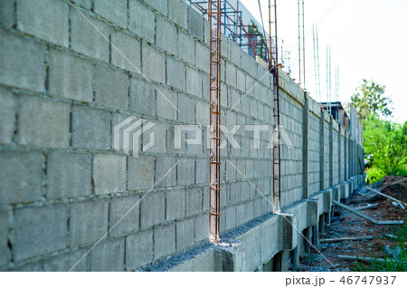 Structure of reinforcement steel in cement brick 46747937