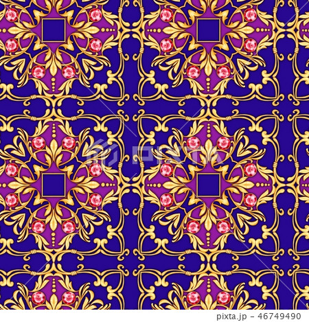 Luxury seamless pattern with gems 46749490