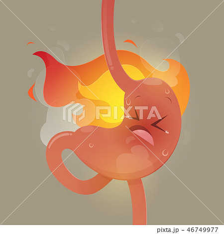 Illustration from acid reflux or heartburn. Illustration from acid reflux or heartburn. 46749977