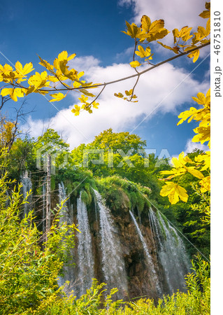 Waterfall in The Plitvice Lakes National Park. Waterfall in The Plitvice Lakes National Park. 46751810