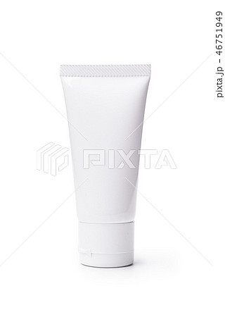 Blank white cosmetic tube on white background. Blank white cosmetic tube on white background. 46751949