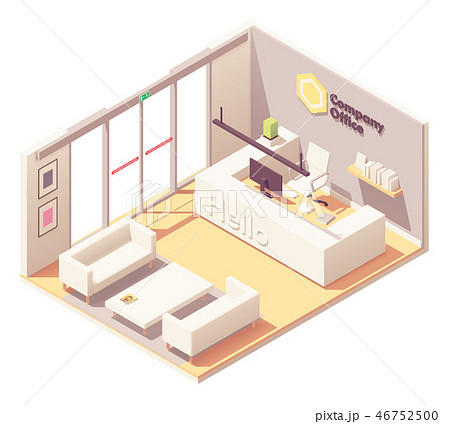 Vector isometric office reception desk interior 46752500